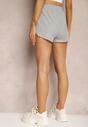 Szare Dresowe Szorty z Bawełny High Waist z Gumką w Talii Vimalie