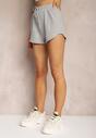 Szare Dresowe Szorty z Bawełny High Waist z Gumką w Talii Vimalie
