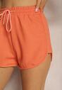 Șorturi portocalii din bumbac High Waist cu elastic în talie Vimalie