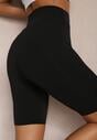 Czarne Szorty Kolarki High Waist z Gumką w Talii Xelfea
