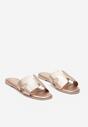 Slippers Casual Șampanie Talpă Plată Decupate Zadea