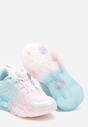 Różowo-Niebieskie Buty Sportowe Sneakersy na Płaskiej Tłoczonej Podeszwie z Pokrętłem Calanovia