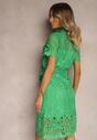 Rochie Verde Cămașă Ajurată Cu Fundă În Talie Lonnija
