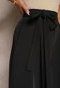 Pantaloni negri eleganți stil costum talie înaltă decorați cu curea în talie Wenelsea