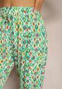 Pantaloni verzi din viscoză cu croială clasică High Waist cu elastic în talie Dalfea