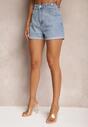 Niebieskie Bawełniane Szorty Denimowe High Waist Vimaelle