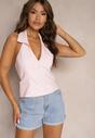 Niebieskie Bawełniane Szorty Denimowe High Waist Vimaelle