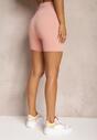 Różowe Szorty Kolarki High Waist z Efektem Push Up Pielara