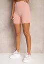 Różowe Szorty Kolarki High Waist z Efektem Push Up Pielara