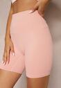 Różowe Szorty Kolarki High Waist z Efektem Push Up Pielara