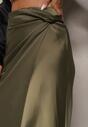 Zielona Spódnica o Kopertowym Kroju High Waist Onadea