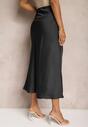 Czarna Spódnica o Kopertowym Kroju High Waist Onadea