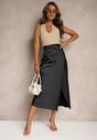 Czarna Spódnica o Kopertowym Kroju High Waist Onadea