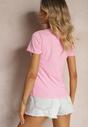 Tricou roz din bumbac cu imprimeu animalier Zeliflea