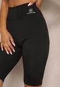 Czarne Szorty w Stylu Kolarek High Waist Wykończone Gumką w Pasie Elenea