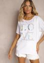Tricou Bumbac Alb Imprimeu Metalic Nolinea