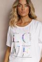 Tricou Bumbac Alb Imprimeu Metalic Nolinea