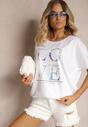 Tricou Bumbac Alb Imprimeu Metalic Nolinea