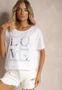 Tricou Bumbac Alb Imprimeu Metalic Nolinea