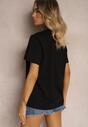 Tricou negru din bumbac cu imprimeu animalier Risabell