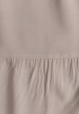 Beżowa Bawełniana Sukienka o Rozkloszowanym Kroju Bez Rękawów Gladea