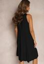 Rochie neagră de bumbac cu croi evază fără mâneci Gladea