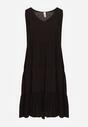 Czarna Bawełniana Sukienka o Rozkloszowanym Kroju Bez Rękawów Gladea
