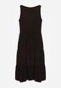 Czarna Bawełniana Sukienka o Rozkloszowanym Kroju Bez Rękawów Gladea
