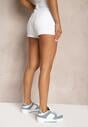 Białe Szorty z Bawełny High Waist Risalines