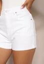 Białe Szorty z Bawełny High Waist Risalines