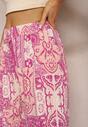 Pantaloni largi roz tip Palazzo din viscoză cu elastic în talie Melafea