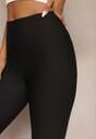 Czarne Szorty Typu Kolarki High Waist z Prążkowanego Materiału Vimara