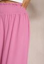 Pantaloni roz cu talie înaltă și picioare largi cu elastic în talie Risabessa
