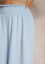 Pantaloni albastru deschis cu talie înaltă, craci largi și elastic în talie Risabessa