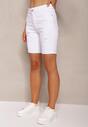 Białe Jeansowe Szorty Push-Up z Przetarciami High Waist Namsalin