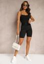 Czarne Kolarki Szorty High Waist z Koronką Cavima