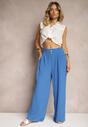 Pantaloni albaștri Aladdin High Waist cu elastic în talie Riselma