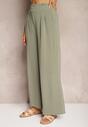 Pantaloni Verde Închis Stil Aladdin Talie Înaltă Elastic în Talie Riselma