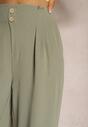 Pantaloni Verde Închis Stil Aladdin Talie Înaltă Elastic în Talie Riselma