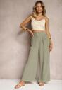 Pantaloni Verde Închis Stil Aladdin Talie Înaltă Elastic în Talie Riselma