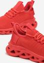 Czerwone Płaskie Buty Sportowe Sneakersy Ozdobione Tłoczeniem Rerceria