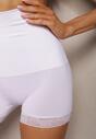 Biała Bielizna modelująca High Waist z Koronką Hivivia