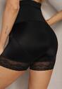 Czarna Bielizna modelująca Szorty High Waist Zakończone Koronką Dliana