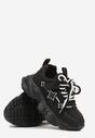 Czarne Buty Sportowe Sneakersy na Grubej Tłoczonej Podeszwie Ozdobione Gwiazdkami Fibolena