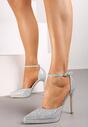Pantofi stiletto Nelefia Argintii