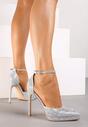 Pantofi stiletto Nelefia Argintii