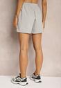Jasnoszare Dresowe Szorty High Waist z Gumką w Talii Narefia