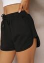 Czarne Szorty Dresowe z Dodatkiem Bawełny High Waist Florazen