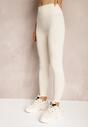 Beżowe Sportowe Legginsy High Waist Quarefia