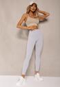 Jasnoniebieskie Sportowe Legginsy High Waist Quarefia